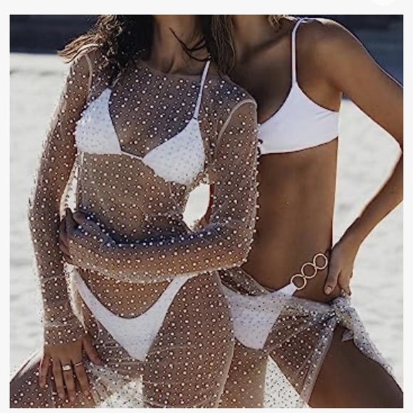 Bridal Sparkly Bathing Suit Cover Up - Picture 2 of 5